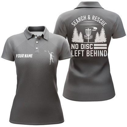 Search & Rescue Grey Geometric Pattern Disc Golf Polo Shirts Cool Disc Golf Shirts For Women LDT0517