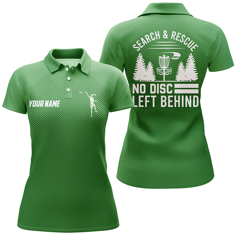 Search & Rescue Green Geometric Womens Disc Golf Polo Shirt Custom Disc Golf Shirts For Women LDT1070