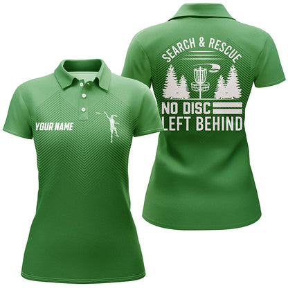 Search & Rescue Green Geometric Womens Disc Golf Polo Shirt Custom Disc Golf Shirts For Women LDT1070