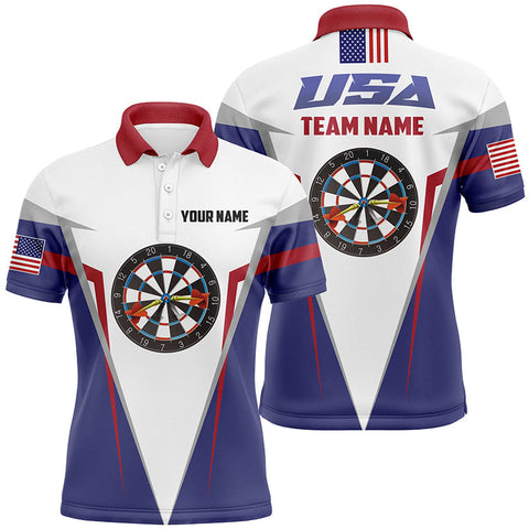 American Flag Mens Darts Polo Shirt Custom Us Patriotic Darts Shirts For Men Dart Jersey LDT0309