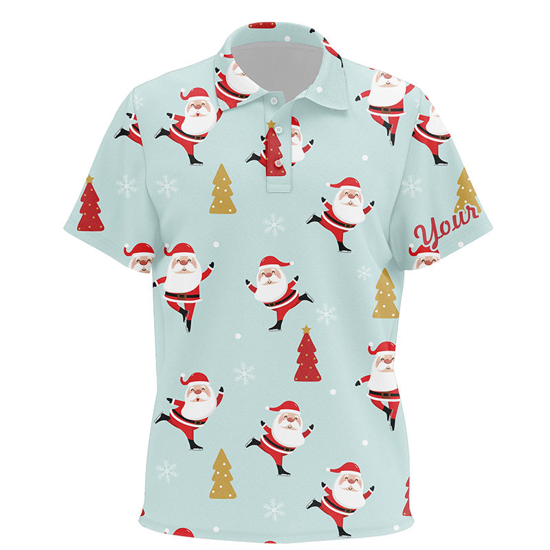 Christmas Pattern With Christmas Tree And Santa Kids Golf Polo Shirts Funny Golf Shirts For Kid LDT0613