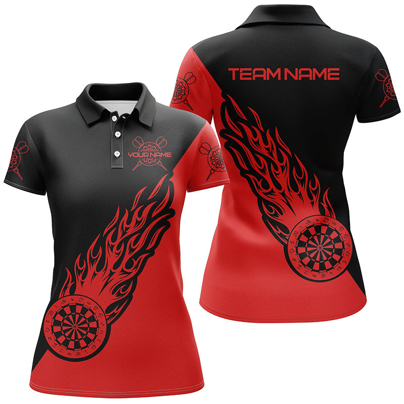 Personalized Red Black Flame Darts Polo Shirt Custom Darts Shirt For W Myfihu 3816