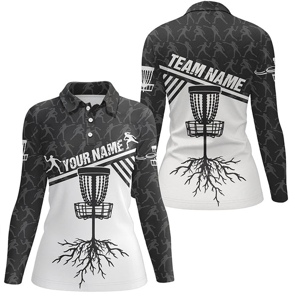 Customized Disc Golf Cross Black White Womens Polo Shirt Disc Golf Shirt For Women Golf Gifts LDT0722