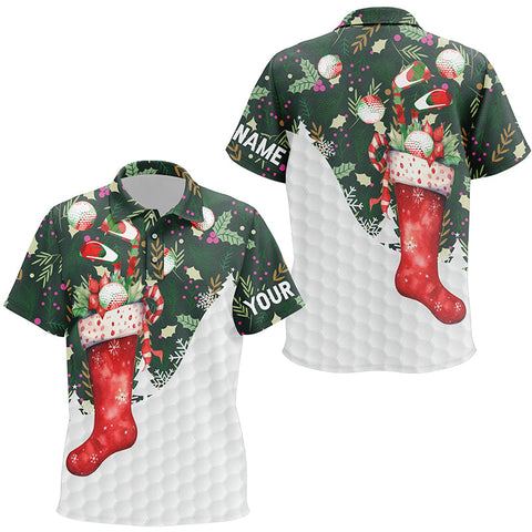 Christmas Sock With Golf Balls Unisex Kids Golf Tops Christmas Golf Shirts For Kid Golf Gifts LDT0475