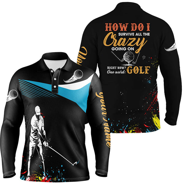 Water Color Mens Golf Polo Shirts, Personalized Colorful Golf Shirts For Men, Cool Golf Gifts LDT0214