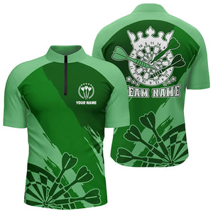 Personalized Green Darts Quarter-Zip Shirt Custom Cool Darts Shirt For Men Darts Jersey LDT0802