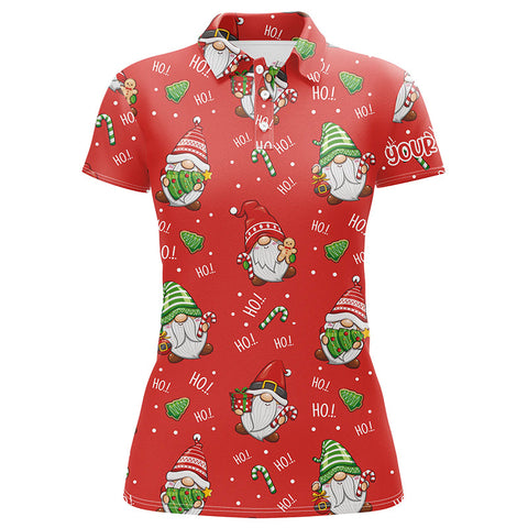 Personalized Christmas Santa Red Golf Polo Shirt Cute Funny Golf Shirts For Women Golf Gifts LDT0810