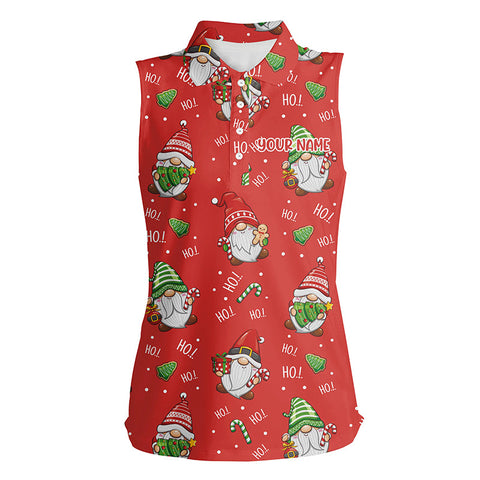 Personalized Christmas Santa Womens Sleeveless Polo Shirt Cute Funny Golf Shirts For Women Golf Gifts LDT0810