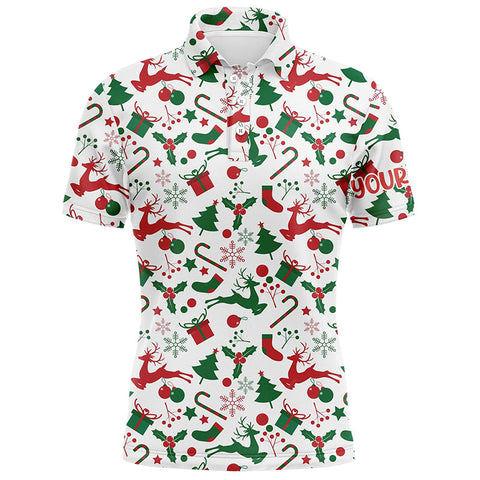 Christmas Elements Seamless Men Golf Polo Shirts Customized Funny Golf Shirts For Men Golf Gifts LDT0812