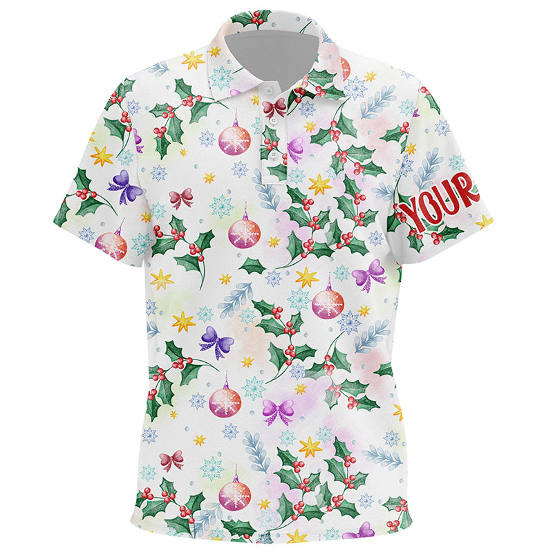 Colorful Watercolor Christmas Golf Kids Polo Shirt Custom Golf Shirts For Kid Cool Golf Gifts LDT0832