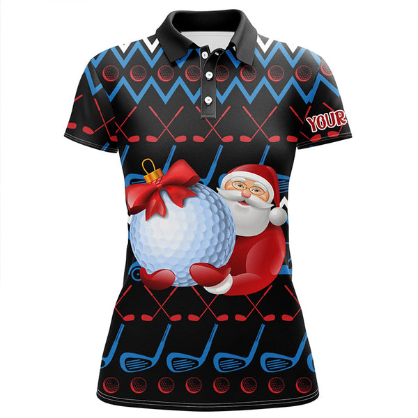 Santa Claus Golf Clubs Ugly Christmas Golf Polo Shirt Custom Golf Tops For Women Golfing Gift LDT0853