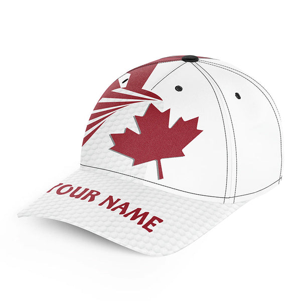 Canada Flag Golfer Hats Golf Pattern Red White Golf Cap For Golfer Patriotic Golfing Gifts LDT1278
