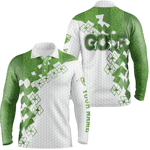 Elegant Golf In Green Mens Golf Polo Shirt White Green Golf Shirts For Men Golfing Gifts LDT0585
