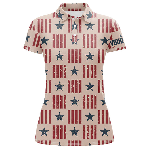 Usa Patriot Seamless Womens Golf Polo Shirt Retro American Golf Shirts For Women Golfing Gift LDT0599