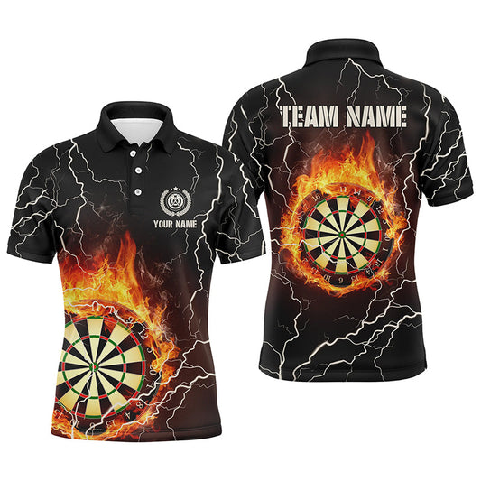 Mens Flame Darts Polo Shirts Personalized Lightning Thunder Darts Jersey For Men LDT0304