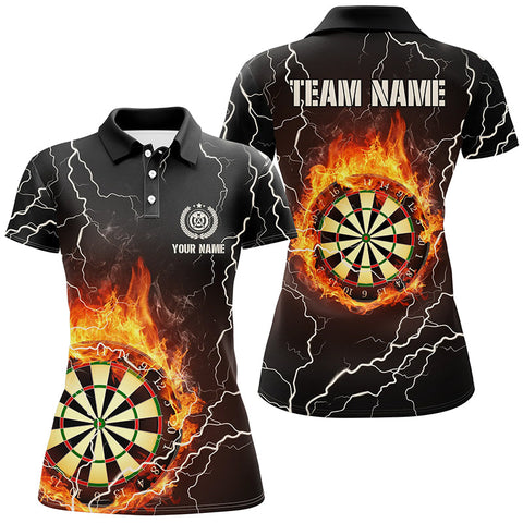 Flame Darts Polo Shirts Personalized Lightning Thunder Darts Jersey For Women LDT0304