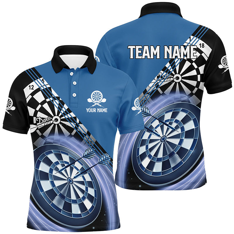 Blue Mens Darts Polo Shirt With Name Customized Darts Shirts For Men Dart Jersey LDT0307