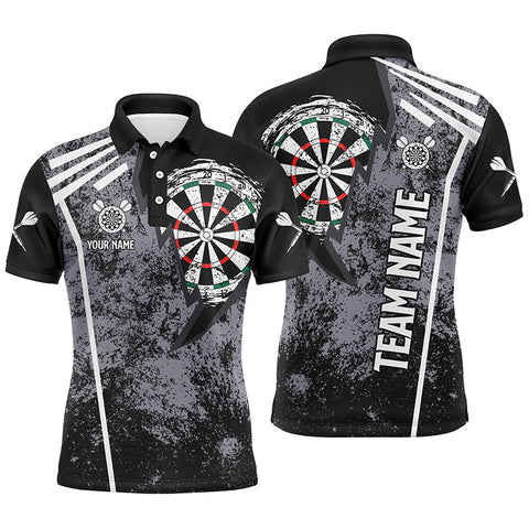 Personalized Grunge Mens Darts Polo Shirt Custom Retro Darts Shirt For Men Dart Jersey LDT0668