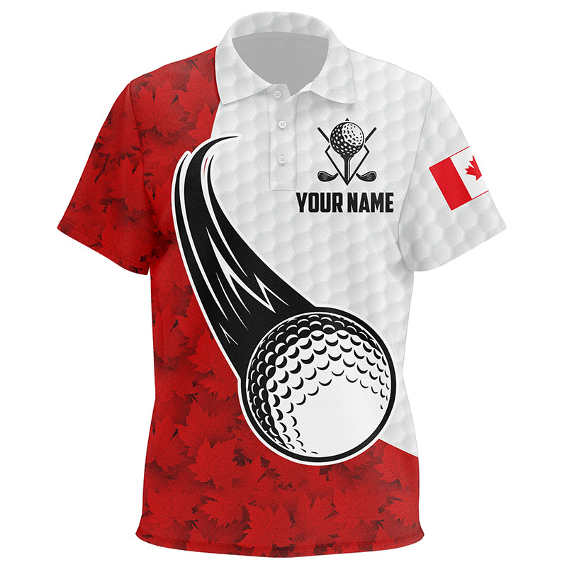 Canada Flag Red Maple Leaf Kid Golf Polo Shirts Custom Patriotic Golf ...