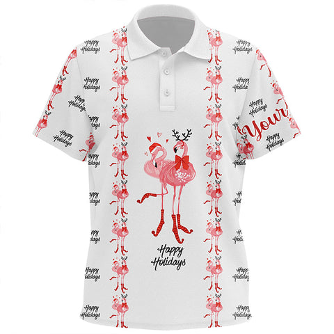 Tropical Santa Watercolor Flamingos Kids Golf Polo Shirt Christmas Golf Shirts For Kid LDT0756