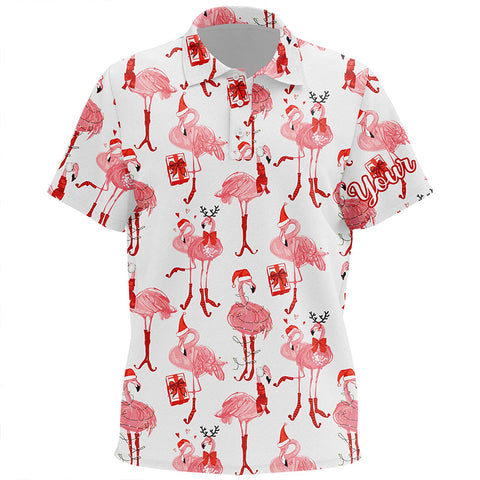 Tropical Winter Watercolor Flamingos Kids Golf Polo Shirt Unisex Christmas Golf Shirts For Kid LDT0758