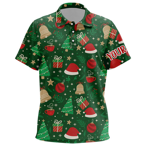 Christmas Season Green Kids Golf Polo Shirt Custom Golf Tops For Kid Best Golfing Gifts LDT0980