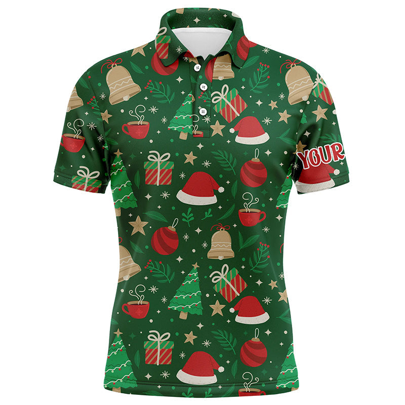 Christmas Season Green Mens Golf Polo Shirt Custom Golf Tops For Men Best Golfing Gifts LDT0980