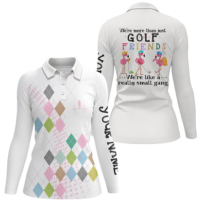Multicolor Argyle Pattern Womens Golf Polo Shirt Flamingo Funny Golf Tops For Women Golf Gift LDT0998