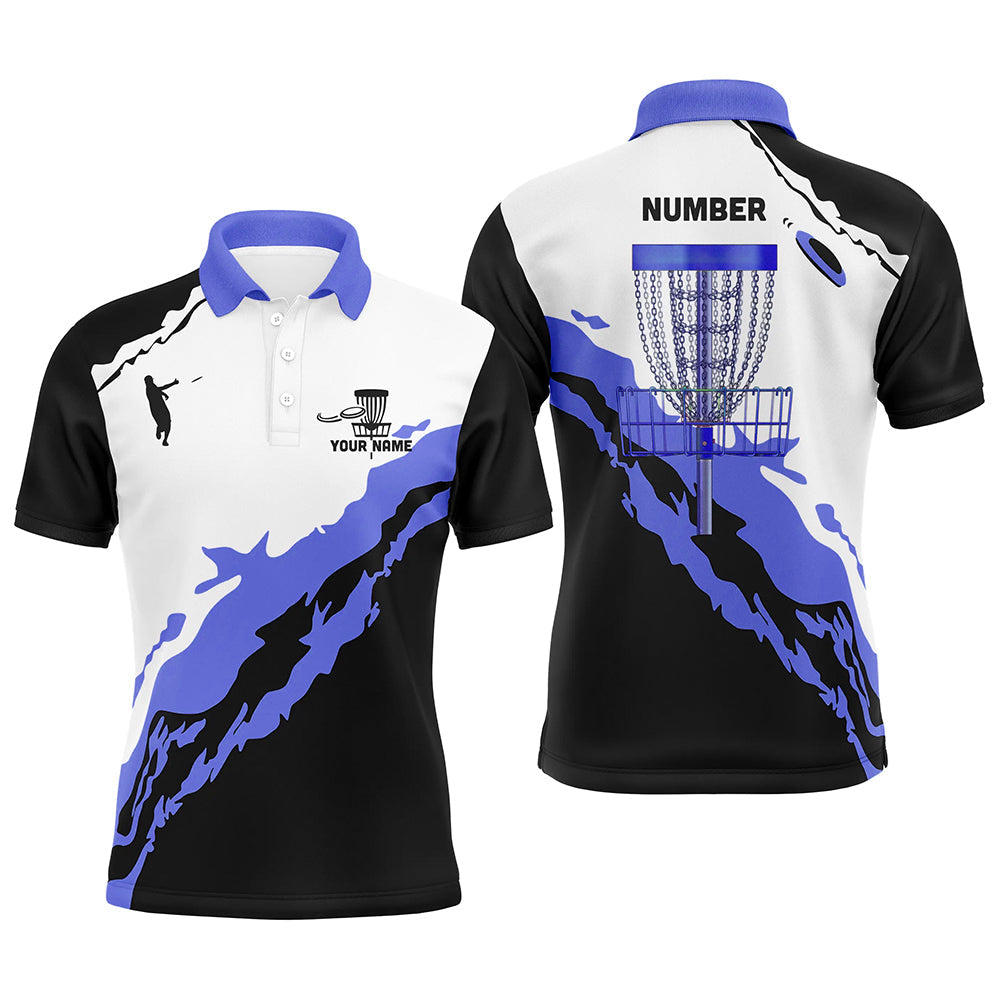 Purple Black Mens Disc Golf Polo Shirts Customized Disc Golf Shirts For Men Disc Golfing Gifts LDT1247