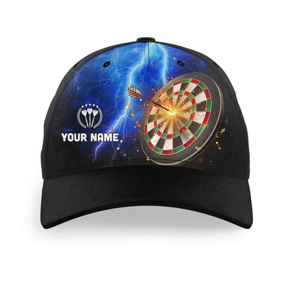 Personalized Thunder Lightning Blue Baseball Darts Hat Custom Dart Caps For Team Darts Gift LDT1276