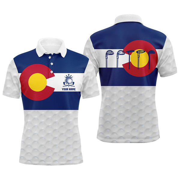 Colorado Flag Mens Golf Polo Shirt Custom Patriotic Golf Shirts For Men Golfing Gifts LDT0326