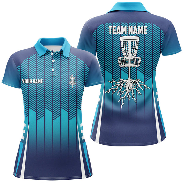 Personalized Sport Style Blue Gradient Disc Golf Polo Shirt Cool Women Golf Tops Golf Gifts LDT0911