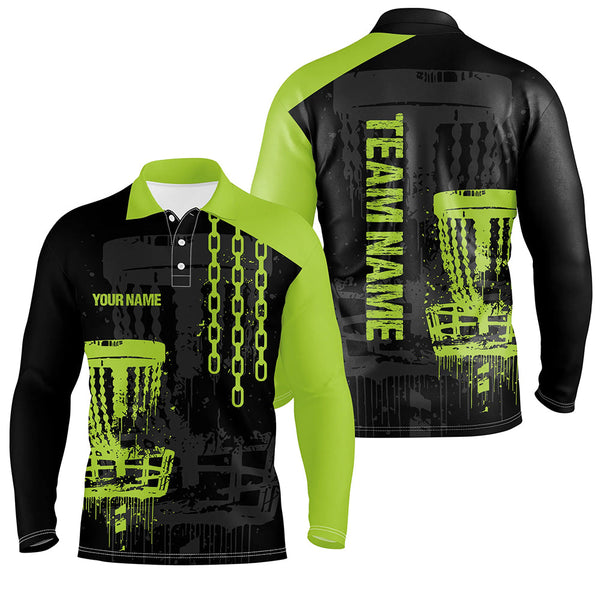 Customized Disc Golf Chain Black Green Mens Polo Shirts Retro Disc Golf Shirt For Men Golf gifts LDT0746