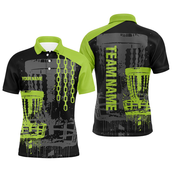 Customized Disc Golf Chain Black Green Mens Polo Shirts Retro Disc Golf Shirt For Men Golf gifts LDT0746