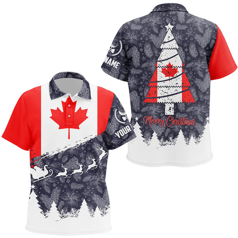 Merry Christmas Canada Flag Golf Kids Polo Shirt Custom Patriotic Golf Shirts For Kid Golf Gifts LDT0750