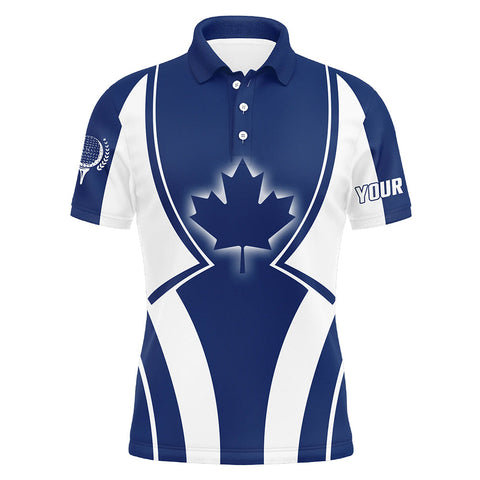 Blue Canada Maple Leaf Mens Golf Polo Shirt Customized Patriotic Golf Tops For Men Golfing Gifts LDT1000