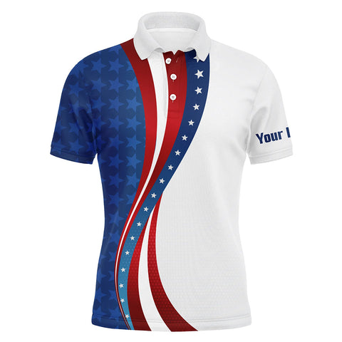 3D American Flag Mens Golf Polo Shirts Custom Patriotic Golf Shirts For Men Golfing Gifts LDT1412