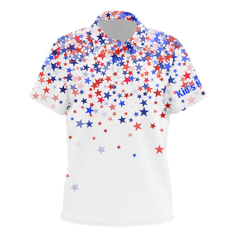 3D American Stars Kids Golf Polo Shirts Custom Patriotic Golf Shirts For Kid Golfing Gifts LDT1414