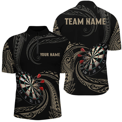 Personalized Roll Tribal Darts Quarter Zip Shirt Custom Darts Shirts For Men Dart Jerseys LDT0825