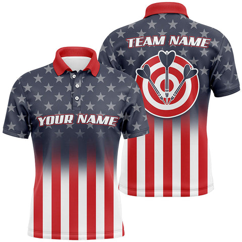 Gradient American Flag Mens Darts Polo Shirt Custom Patriotic Dart Jerseys For Men LDT1047