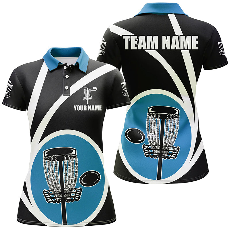 Customized Black Blue Womens Disc Golf Polo Shirts Cool Disc Golf Shirt For Team Golf Gifts LDT1245