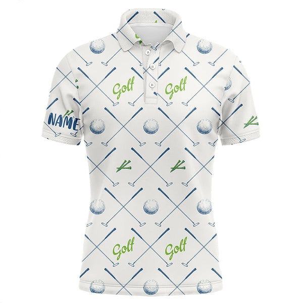 Golf Pattern Seamless Mens Polo Shirts Custom Name Cool Golf Shirts For Men Golf Gifts LDT0570