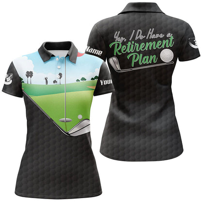 I Do Have A Retirement Plan Black Golf Pattern Custom Golf Tops Best Golf Gifts For Women LDT0887