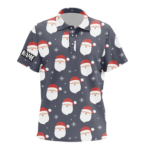Happy Santa Christmas Grey Kids Golf Unisex Polo Shirts Customized Funny Golf Outfit For Kid LDT0622