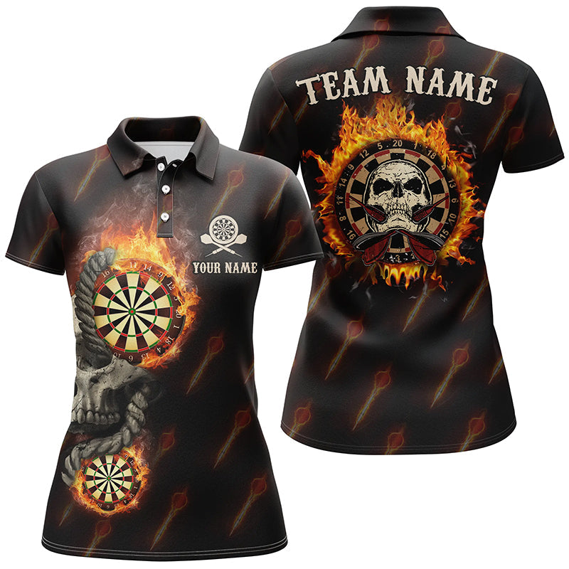 Personalized Darts Flame Skull Polo Shirts Custom Fire Crazy Darts Jer Myfihu 2019