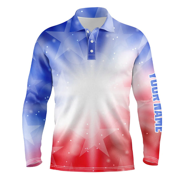 Gradient American Flag Golf Men Polo Shirts Patriotic Usa Golf Shirts For Men Cool Golf Gifts LDT0637