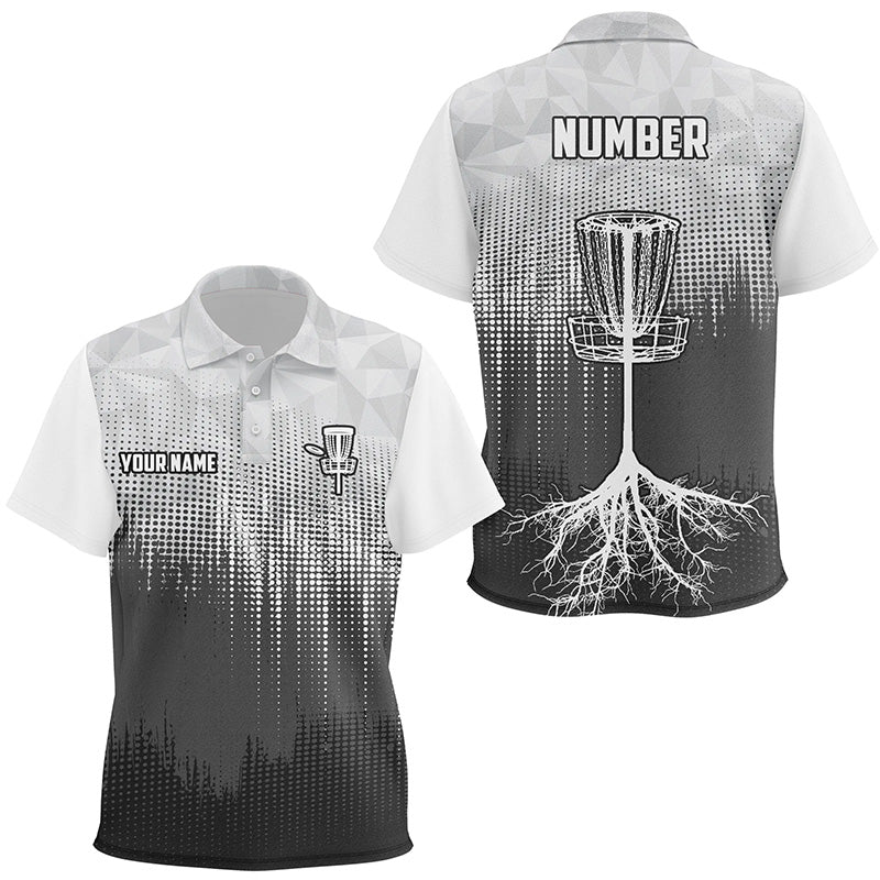 Black & White Disc Golf Kids Polo Shirts Custom Disc Golf Basket Personalized Disc Golf Gifts LDT1323