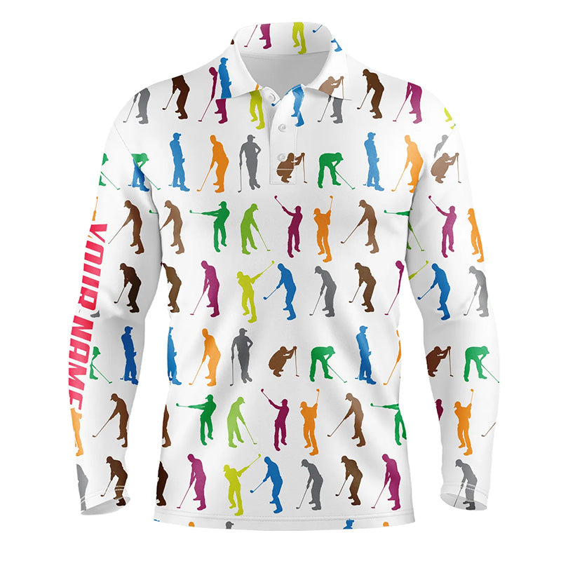 funny dress shirts for men Colorful Golfers Mens Golf Polo Shirts Custom Name Funny Golf Shirts F –  Myfihu