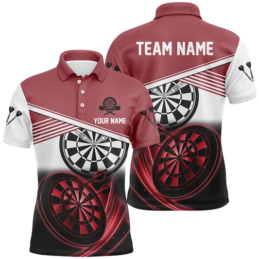 Personalized Red Black Darts Men Polo Shirt Custom Cool Darts Shirt For Men Team Jersey LDT0707
