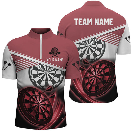 Personalized Red Black Darts Quarter-Zip Shirt Custom Cool Darts Shirt For Men Team Jersey LDT0707